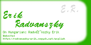 erik radvanszky business card